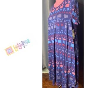 💙LULAROE BLUE CARLY SWING DRESS SZ M💙